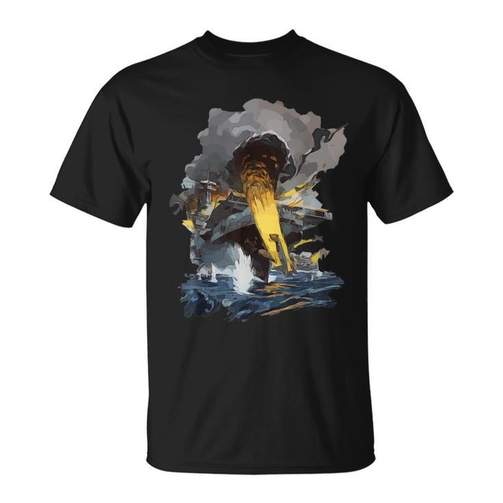 Naval Battle Aircraft Carrier America Japan Unisex T-Shirt