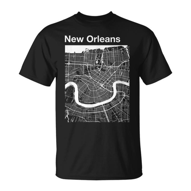 New Orleans Louisiana Vintage Style Home City Street Map T-shirt