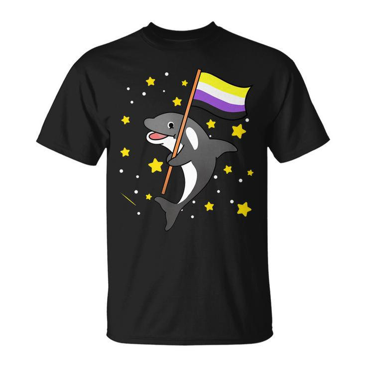 Nonbinary Pride Orca Nonbinary   Unisex T-Shirt