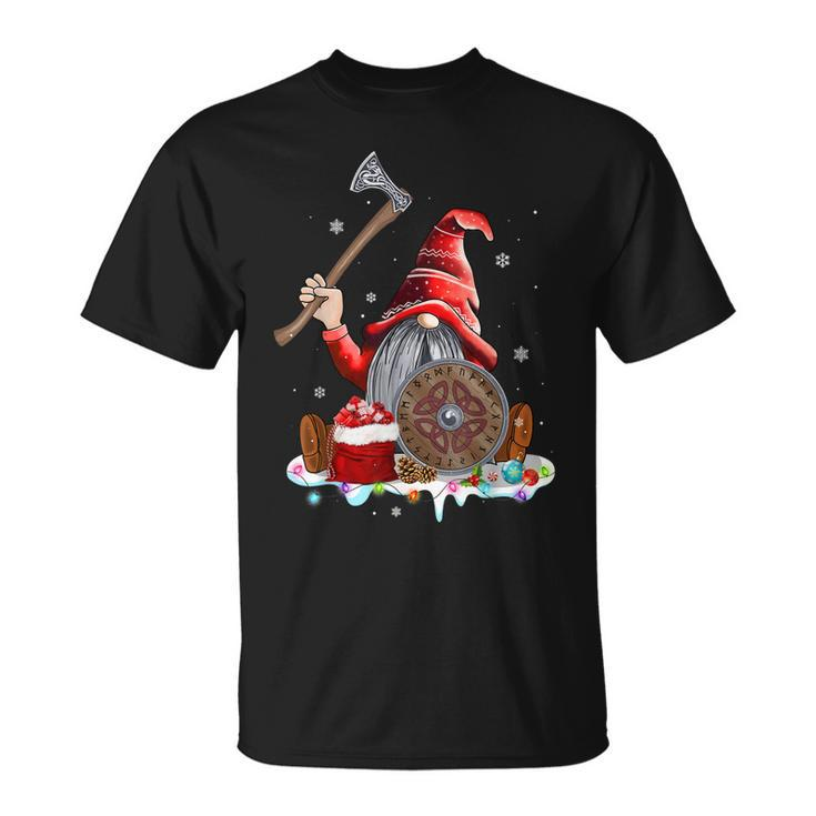 Norse Mythology Red Hat Gnome Beard Viking Christmas Costume T-shirt