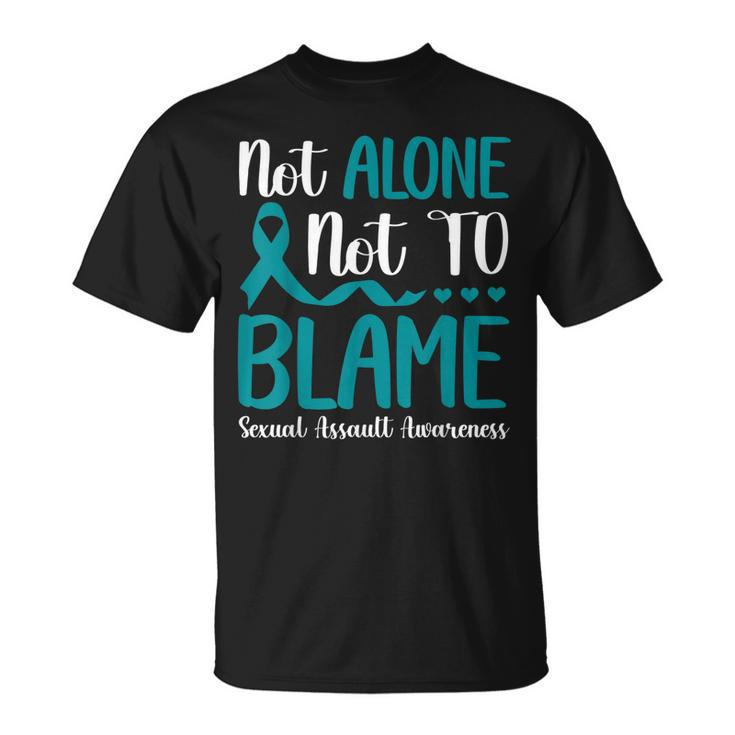 Not Alone Not To Blame Sexual Assault Awareness Teal Ribbon  Unisex T-Shirt