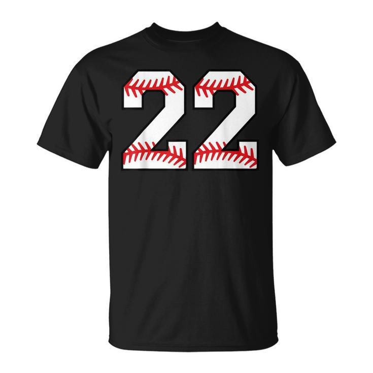 Number 22 Twenty Two Baseball Lucky Favorite Jersey Number T-Shirt
