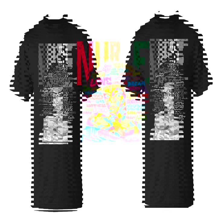 Nurse Black Woman Magic Afro Melanin Queen Black History T-Shirt