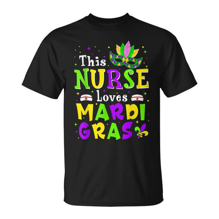 Nurse Mardi Gras Scrub Top Rn Icu Pacu Nicu Er Cna Women V5 T-Shirt