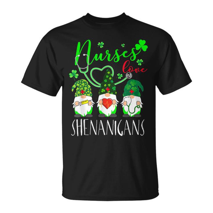 Nurses Love Shenanigans Gnomes Nurse St Patricks Day V2 T-Shirt
