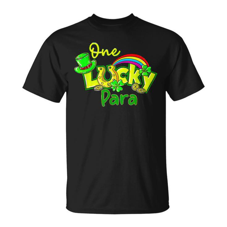One Lucky Para St Patricks Day Shamrock Paraprofessional T-Shirt