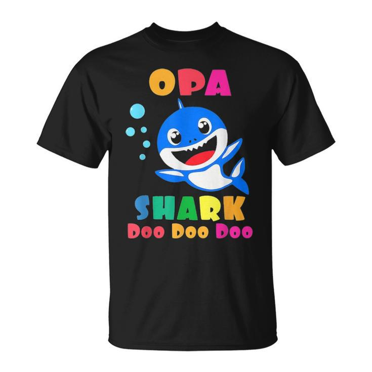 Opa Shark  Funny Fathers Day Gift For Mens Dad Unisex T-Shirt
