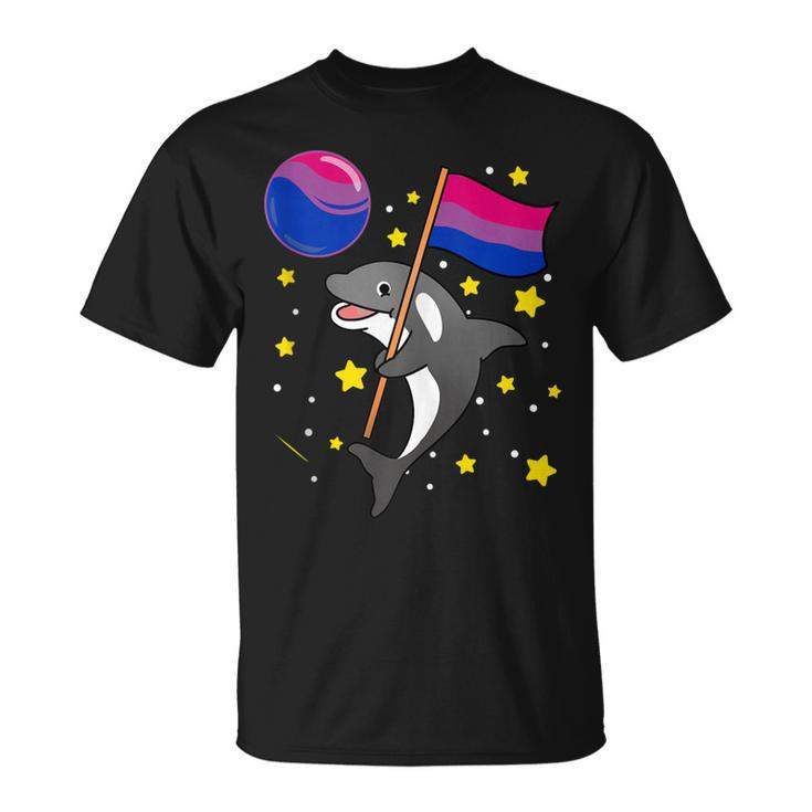 Orca In Space Bisexual Pride  Unisex T-Shirt