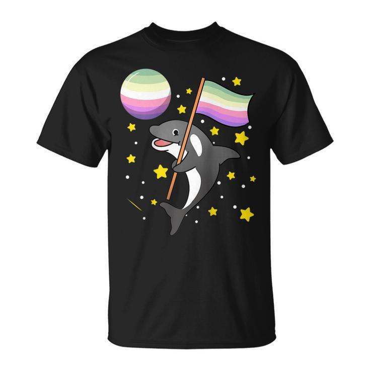 Orca In Space Genderfae Pride  Unisex T-Shirt