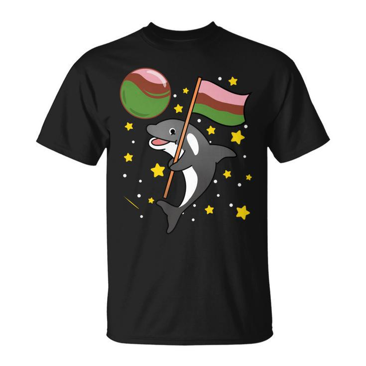 Orca In Space Gynesexual Pride   Unisex T-Shirt