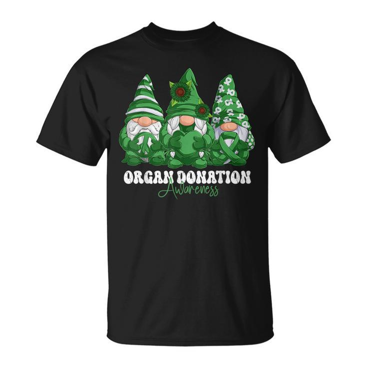 Organ Donation Awareness Month Green Ribbon Gnomies  Unisex T-Shirt