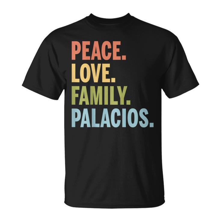 Palacios Last Name Peace Love Family Matching Unisex T-Shirt