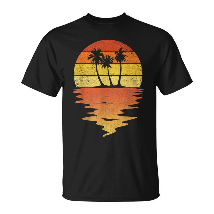 Palm Trees  Retro Sunset 70S Vintage Palm Trees  Unisex T-Shirt