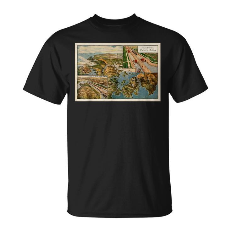 Panama Canal Birds Eye Map 1914  Unisex T-Shirt