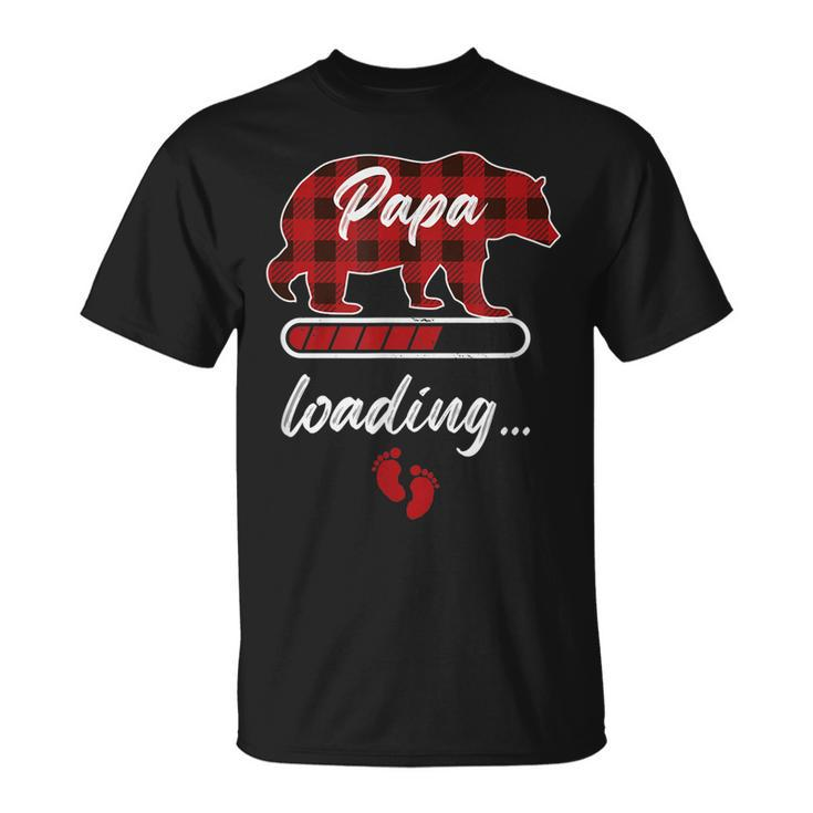 Papa Loading Dad Father Bear Buffalo Vintage Plaid Pattern Unisex T-Shirt