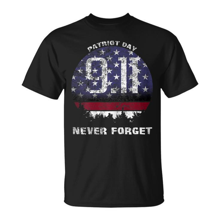 Patriot Day Memorial T-Shirt American Flag 911 Never Forget Unisex T-Shirt