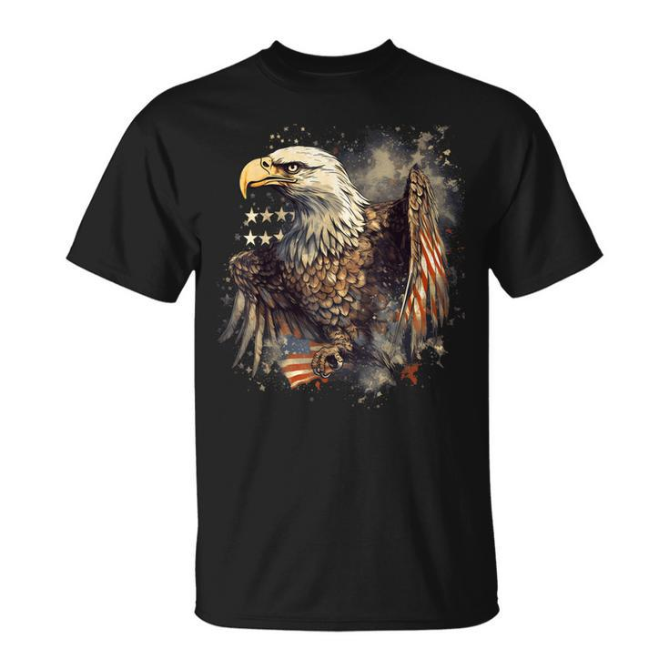 Patriotic Eagle Usa American Flag Vintage - 4Th Of July  Unisex T-Shirt