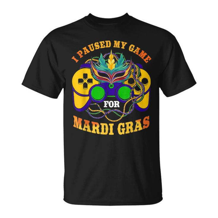 I Paused My Game For Mardi Gras Gamer Gaming Kids Boy V2 T-Shirt