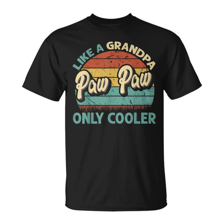 Mens Paw Paw Like A Grandpa Only Cooler Vintage Dad Fathers Day T-Shirt