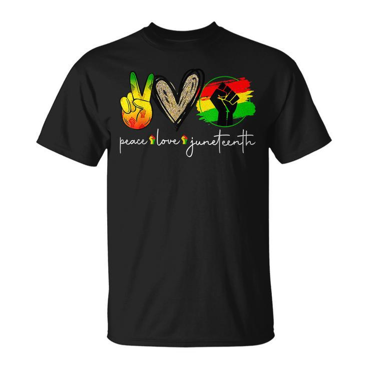 Peace Love Junenth Fist Black Girl Black Queen & King  Unisex T-Shirt