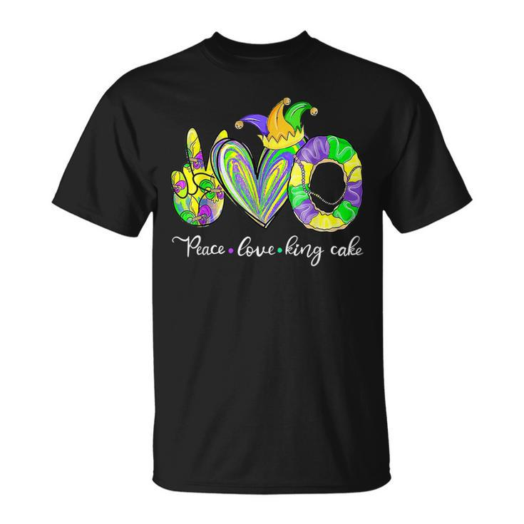 Peace Love King Cake Mardi Gras Festival Party Costume V12 T-Shirt