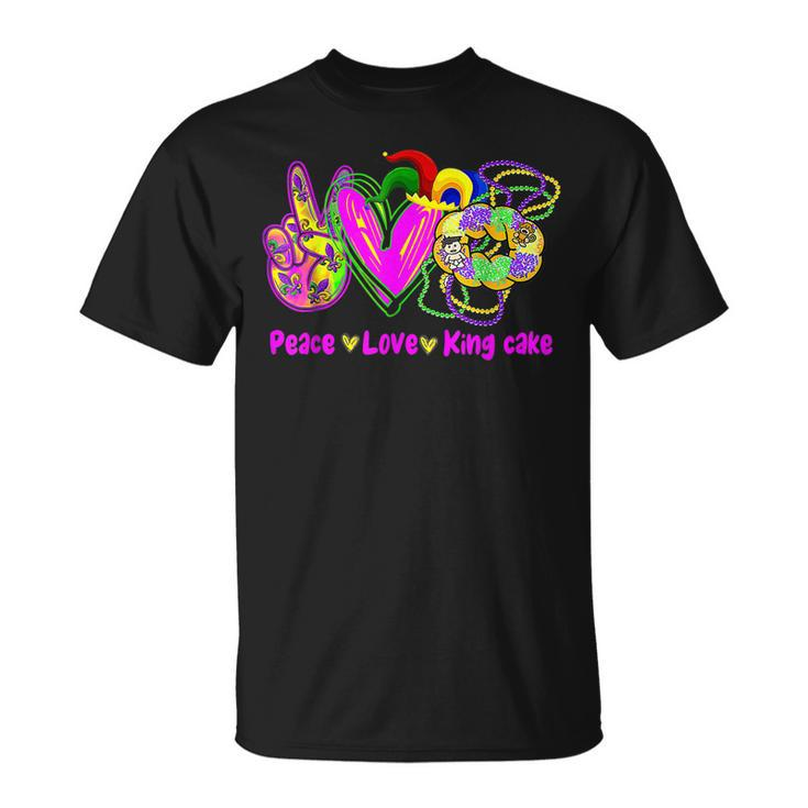 Peace Love King Cake Mardi Gras Festival Party Costume V2 T-Shirt