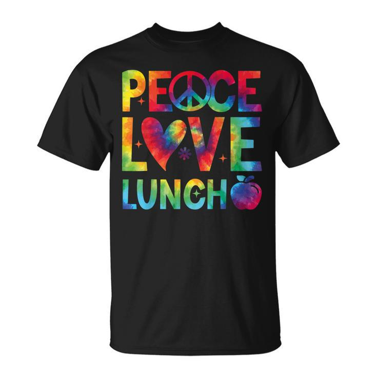 Peace Love Lunch Lady Retro Groovy Lunch Lady Back To School T-shirt