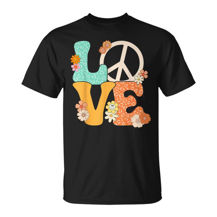 Peace Sign Love 60S 70S Costume Groovy Hippie Theme Party T-shirt