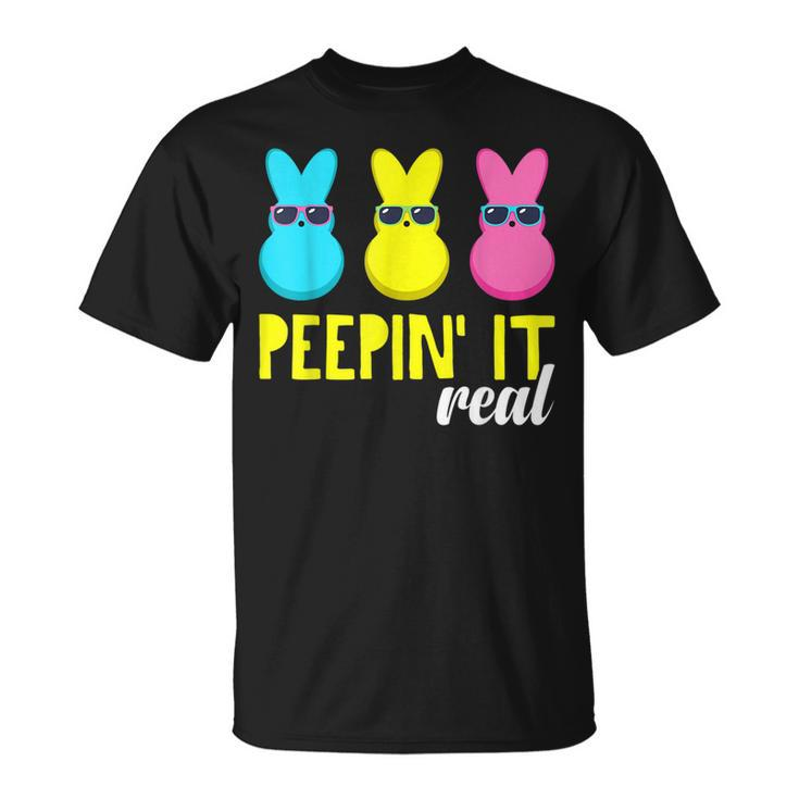 Peepin It Real T  Happy Easter Bunny Egg Hunt Funny  Unisex T-Shirt