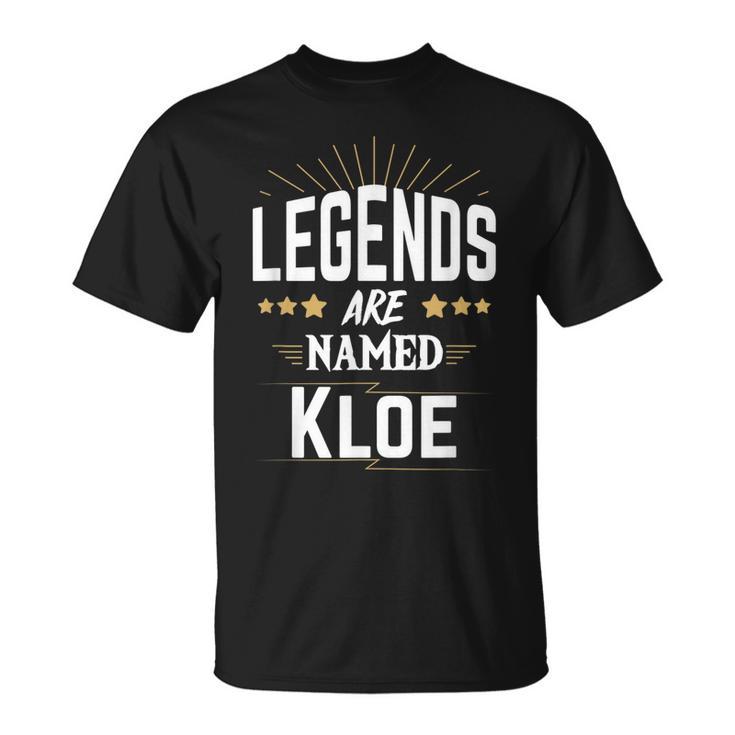 Personalisiertes T-Shirt Legenden heißen Kloe, Schwarz, Einzigartiges Design