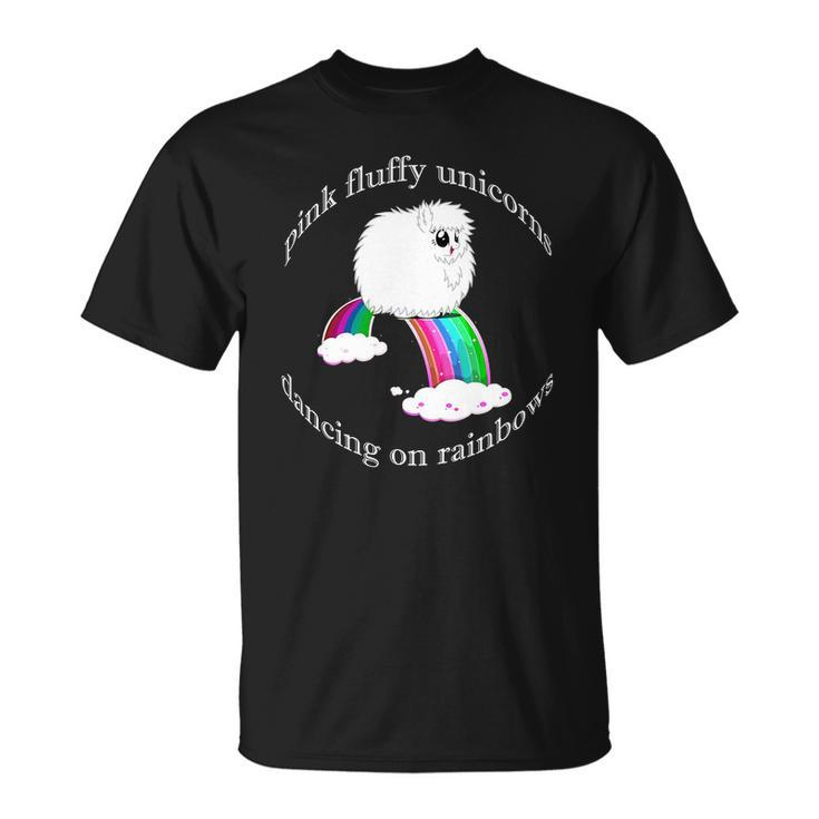 Pfudor Shirt Pink Fluffy Unicorns Dancing On Rainbows T-shirt
