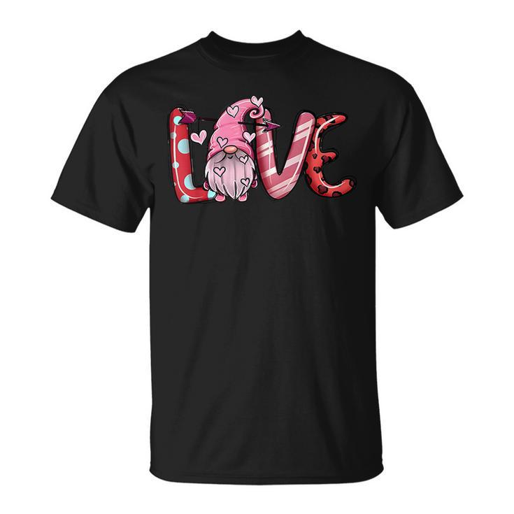 Pink Gnomes Love Valentines Loads Of Love Western Valentine V4 T-Shirt