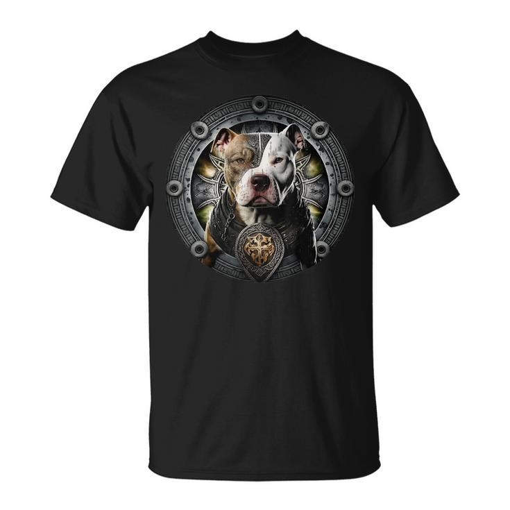 Pitbull Dad Viking Nordic Vikings Pit Bul Warrior Themed Unisex T-Shirt