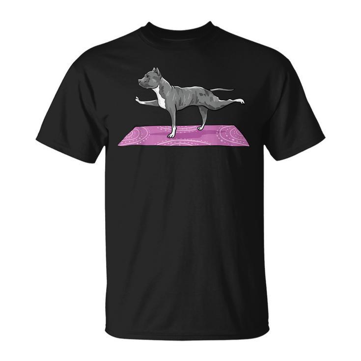 Pitbull Doing Yoga Pitbull Dog Lover Yogi Teacher T-shirt