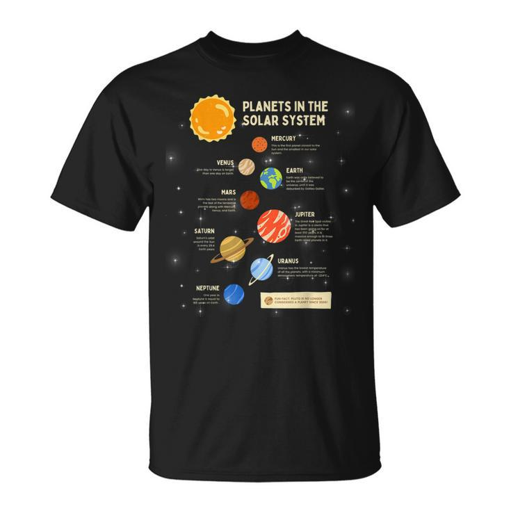 Planets Solar System Outer Space Science Boys Girls Kids  Unisex T-Shirt