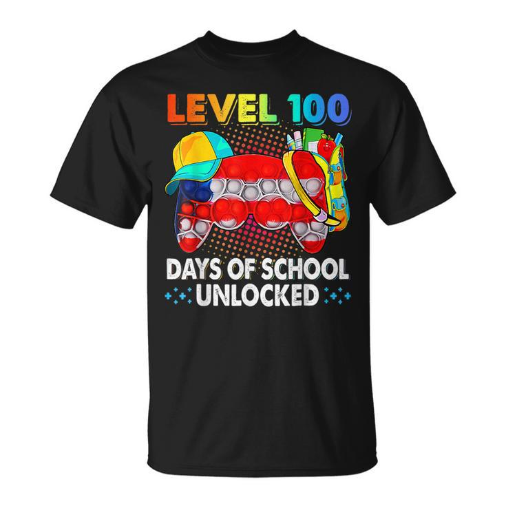 Pop It Level 100 Days Of School Unlocked Video Games Boys T-Shirt