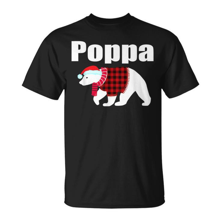 Poppa Bear Red Plaid Buffalo Matching Family Pajama Gift For Mens Unisex T-Shirt