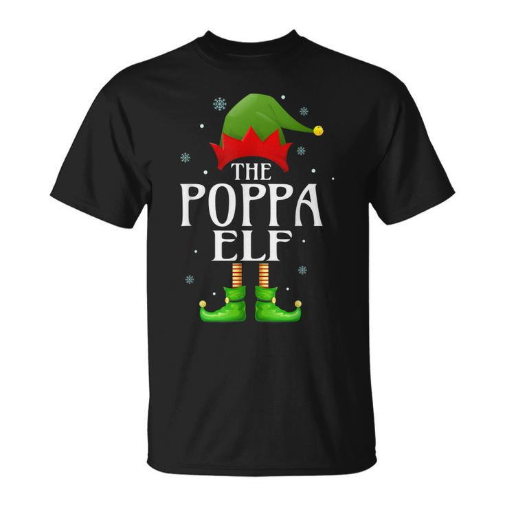 Poppa Elf Xmas Matching Family Group Christmas Grandpa Unisex T-Shirt