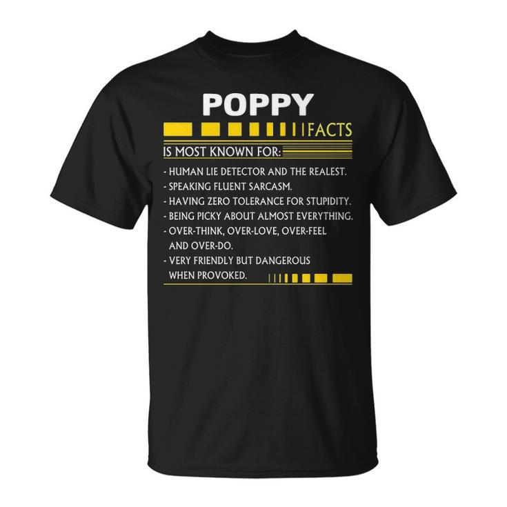 Poppy Name Gift Poppy Facts V2 Unisex T-Shirt