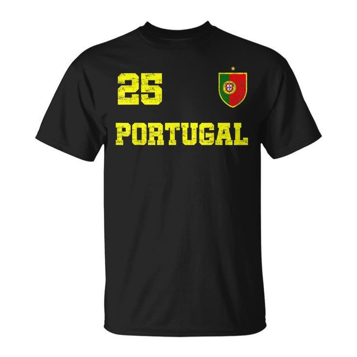 Portugal Soccer Jersey Number Twenty Five Portuguese Futebol T-shirt