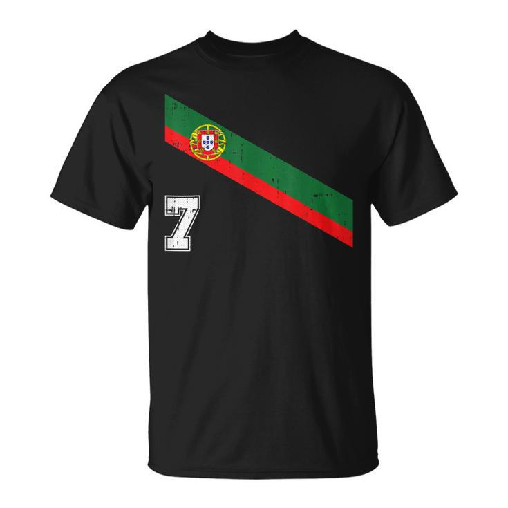 Portugal Soccer Number 7 Portugese Football Sports Lover Fan T-shirt