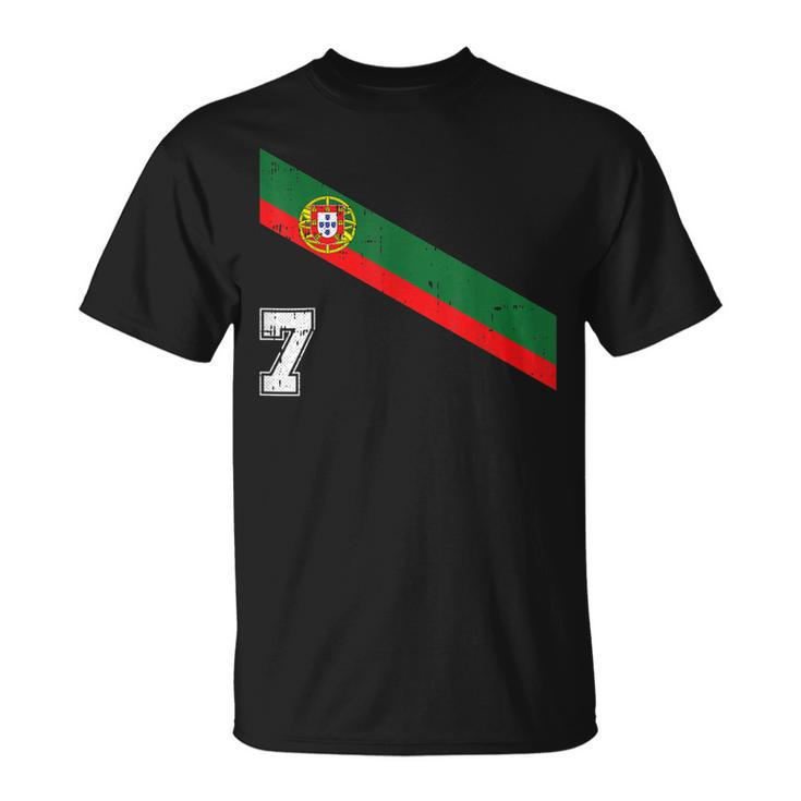 Portugal Soccer Number 7 Portugese Football Sports Lover Fan T-shirt