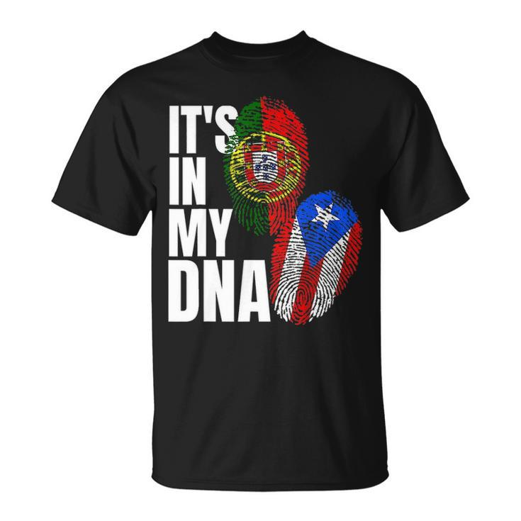 Portuguese Mix Puerto Rican Dna Flag Heritage Gift Unisex T-Shirt