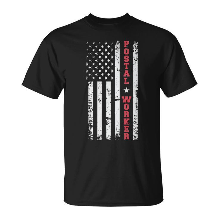 Post Office Patriotic Postal Worker American Flag V2 T-shirt