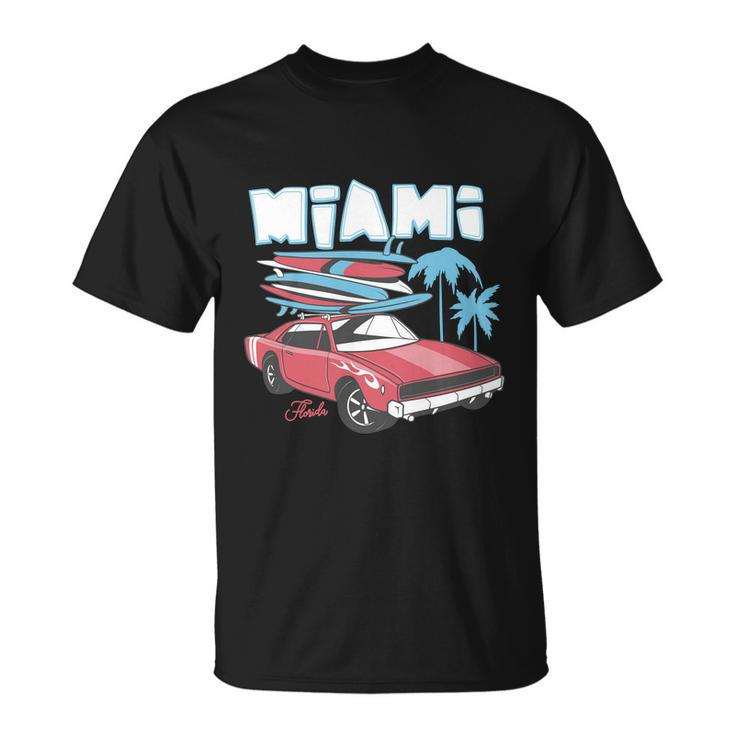 Print And Retro Car With Surfboard Unisex T-Shirt