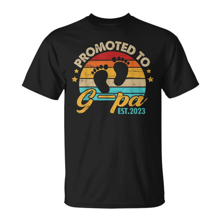 Mens Promoted To G Pa 2023 Fathers Day First Time Dad T-Shirt