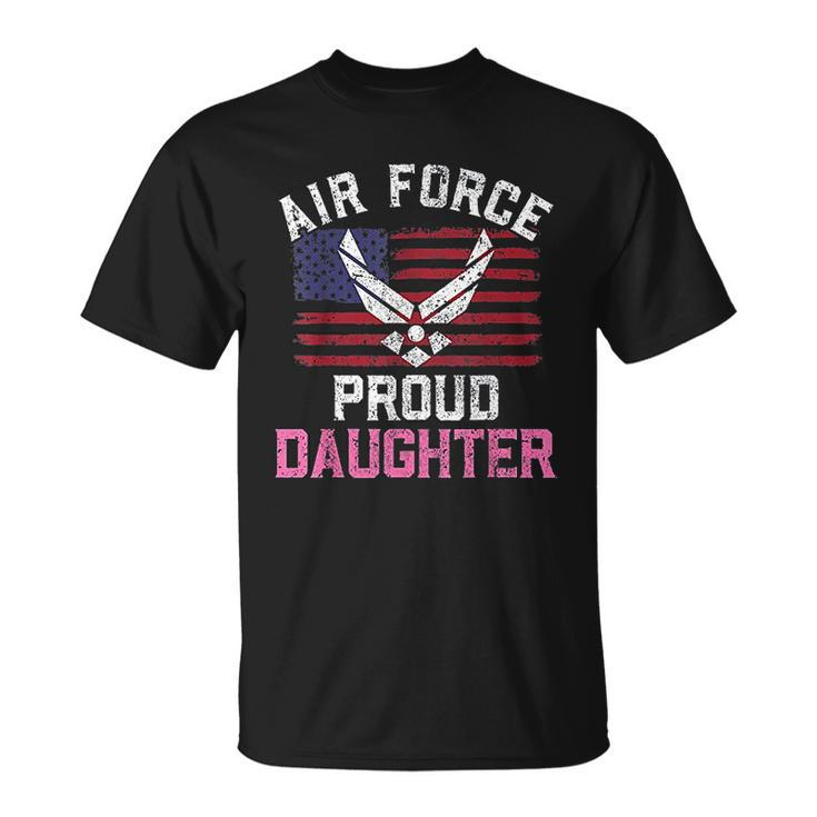 Proud Air Force Daughter American Flag Veteran T-shirt