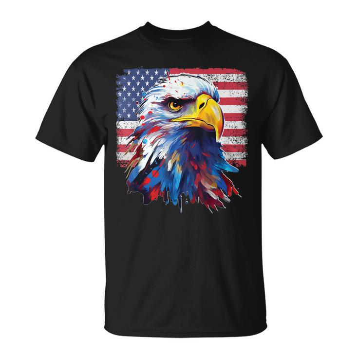 Proud American Patriotic Eagle Usa Flag 4Th July Fathers Day T-shirt