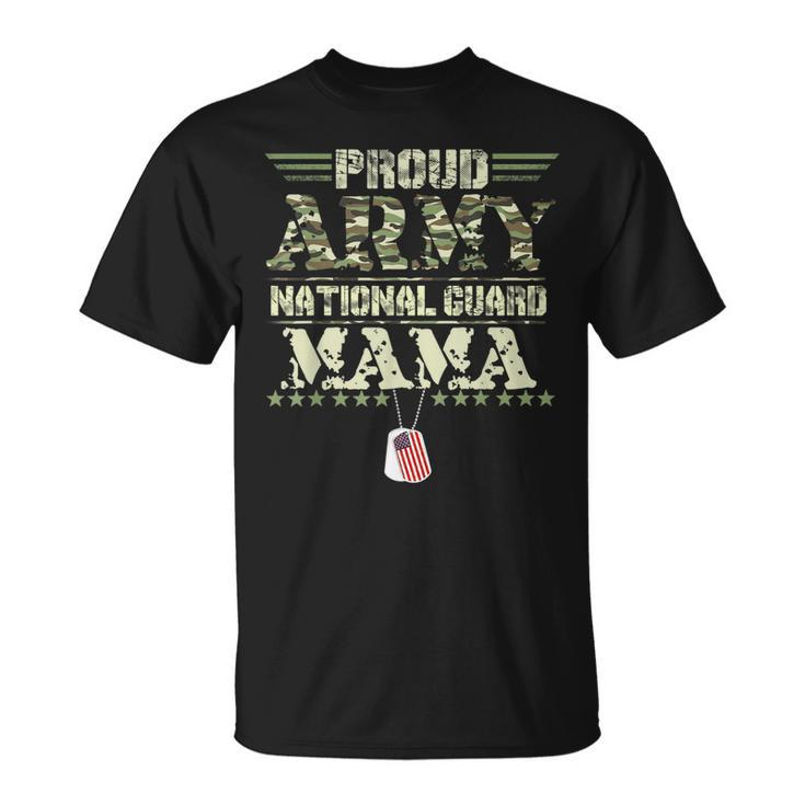 Proud Army National Guard Mama Dog Tags Military Sibling Unisex T-Shirt