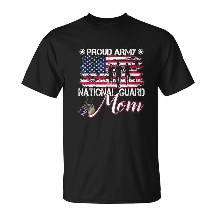 Proud Army National Guard Mom American Flag T-shirt
